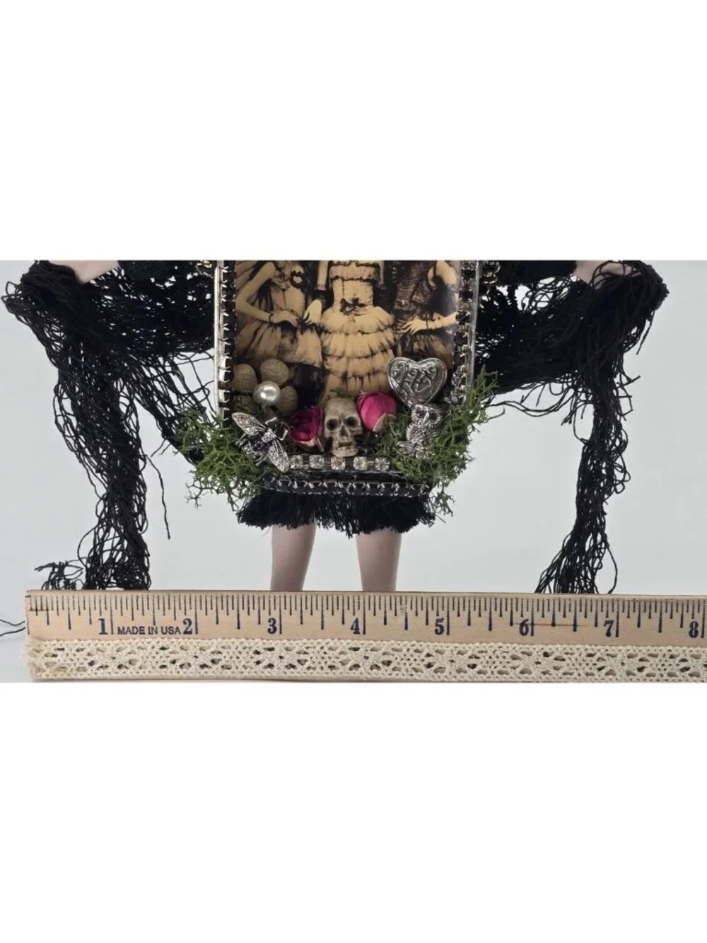 OOAK Mixed Media Assemblage Art Doll Masquerade Queen Witch Gothic Curiosity 10